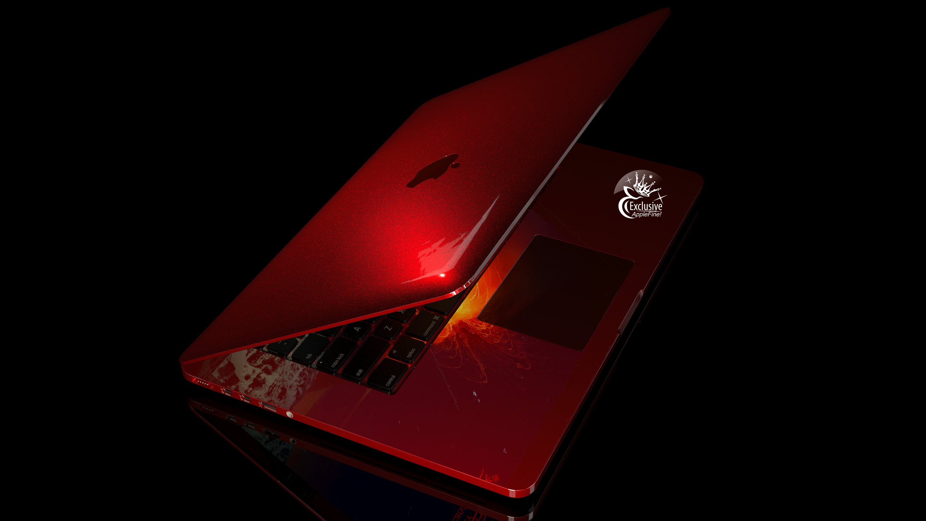 Эксклюзивный MacBook Pro Volcano Orange Left